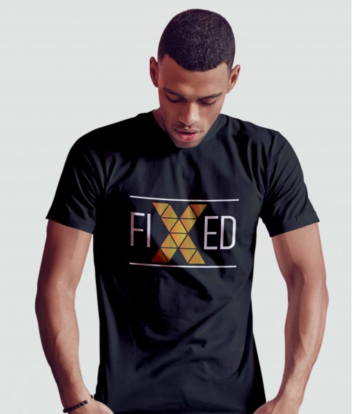 Мъжка тениска с щампа Текст и надписи FiXed